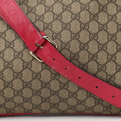 Gucci GG Supreme Monogram Medium Flat Messenger Bag Pink 11 of 14