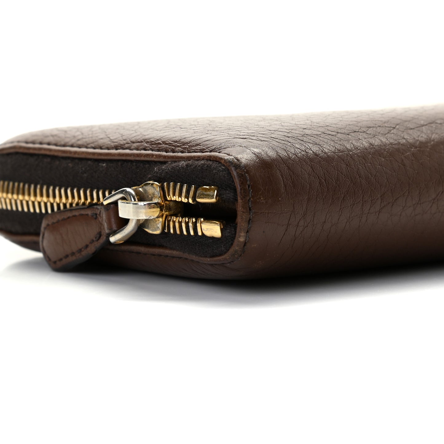 Vitello Daino Zip Around Wallet Cacao