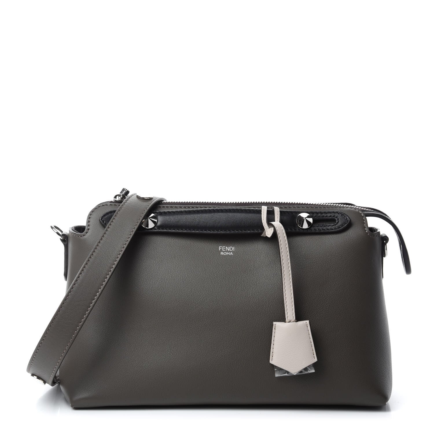 Fendi Vitello Dolce 4 Color Medium By The Way Boston Bag Carbone Grigio Polvere Multicolor 1 of 10