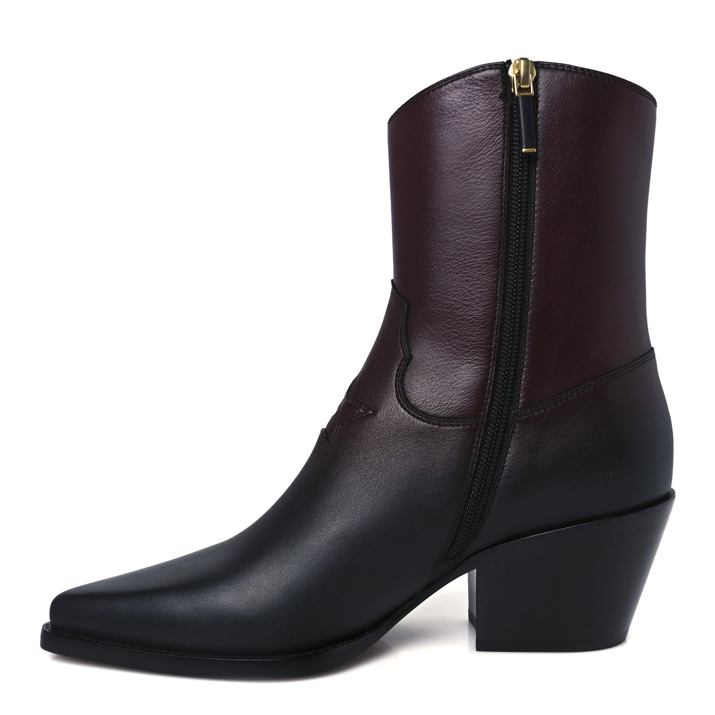 Shaded Calfskin Ombre L.A. Ankle Boots 37 Black Rouge