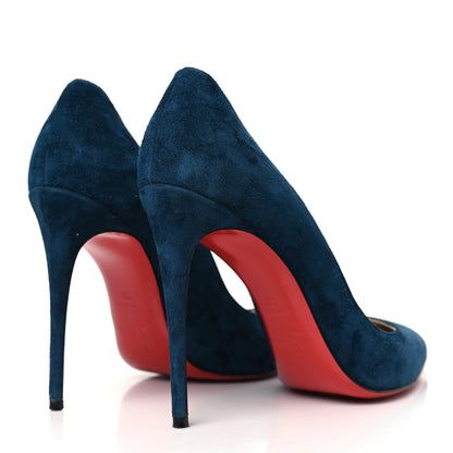 Christian Louboutin Veau Velours Pigalle Follies 100 Pumps 39 Blue Khol 5 of 10