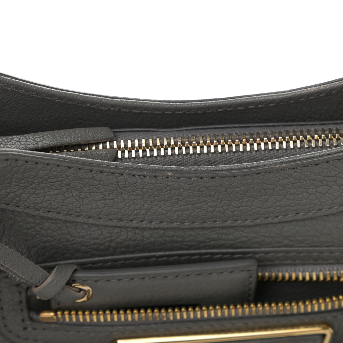 Chevre Gold Metallic Edge Hardware Hip Gris Acier