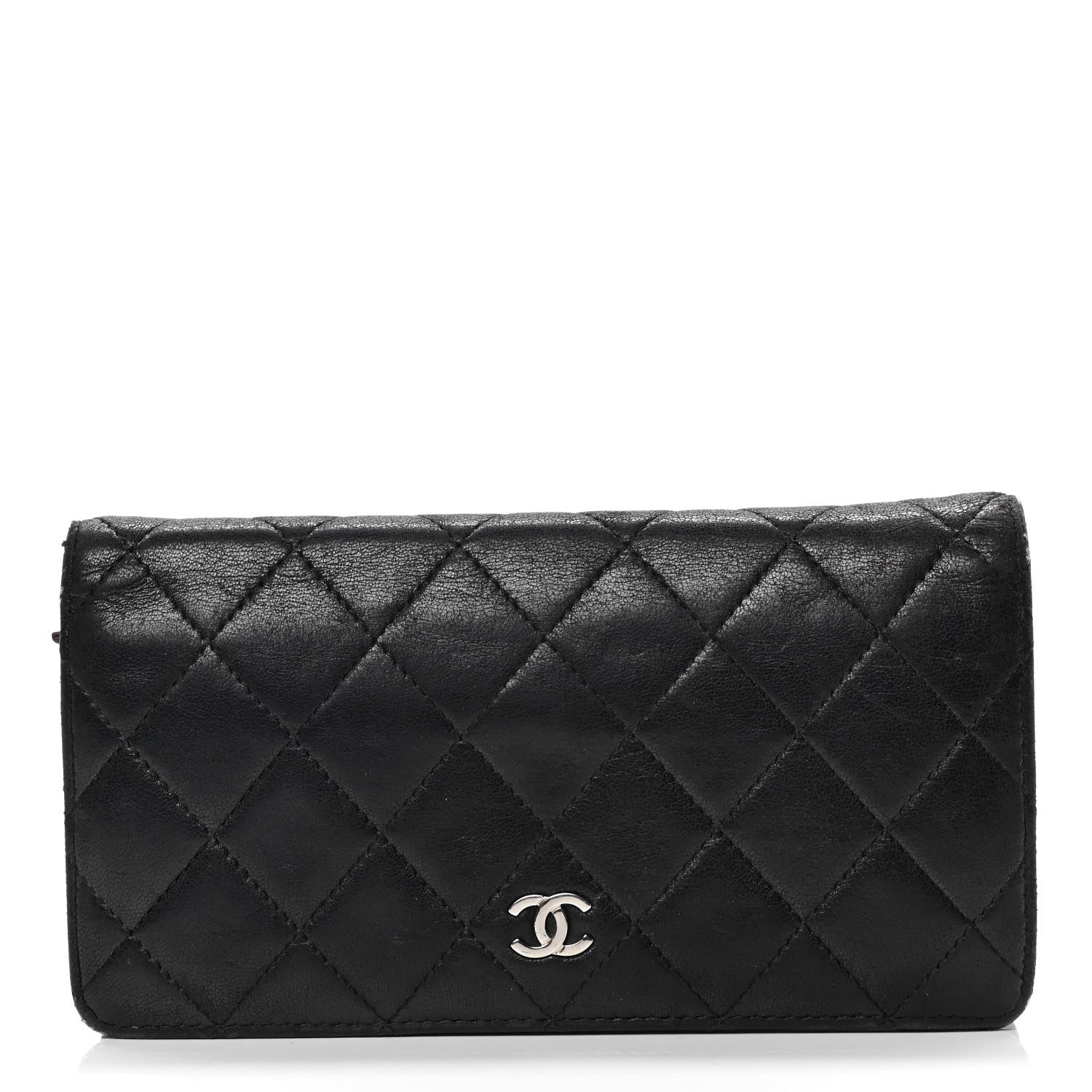 Chanel Lambskin Quilted Yen Wallet Black 1 of 5