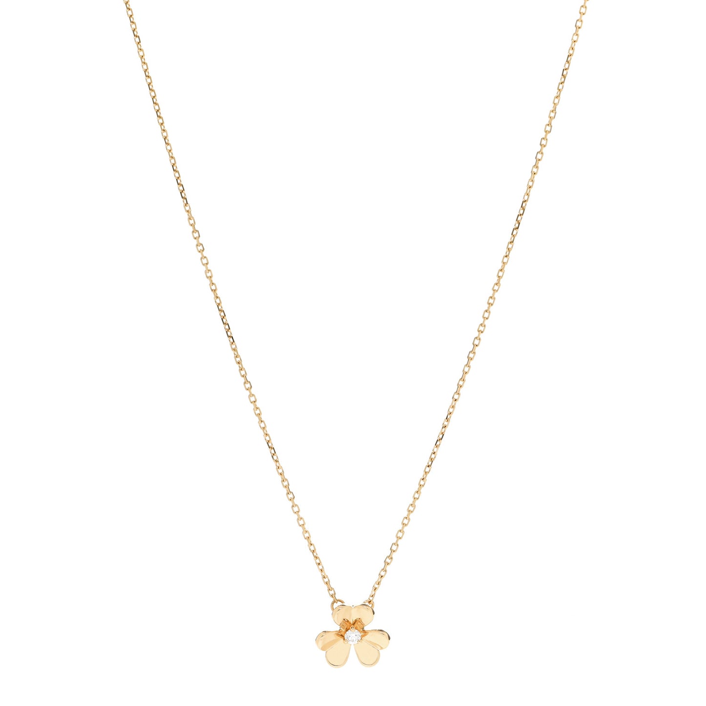 18K Yellow Gold Diamond Mini Frivole Pendant Necklace