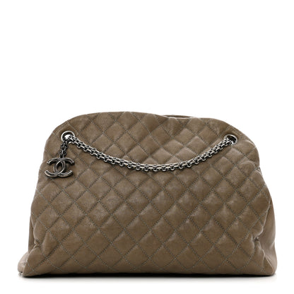 Chanel Calfskin Large Just Mademoiselle Bowling Bag Beige 1 of 10