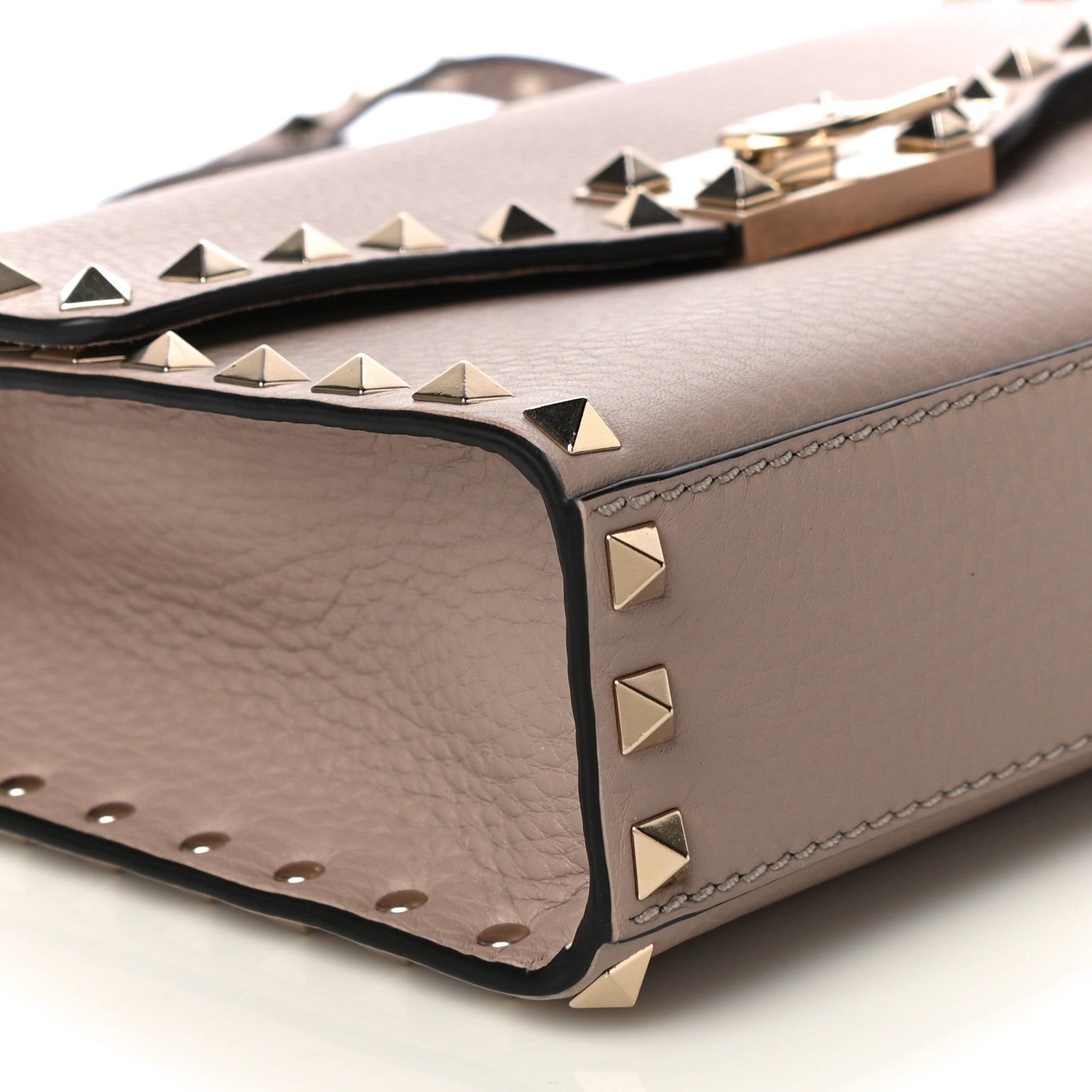 Valentino Garavani Pebbled Calfskin Medium Rockstud Flip Lock Crossbody Bag Poudre 8 of 11