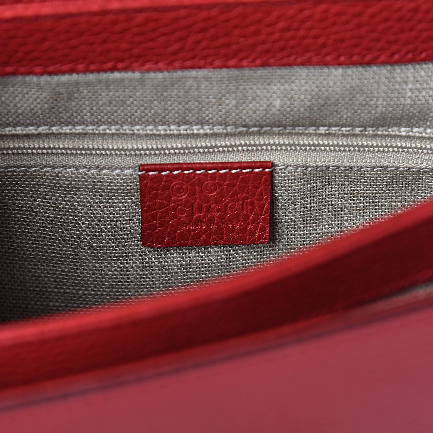 Gucci Dollar Calfskin Interlocking G Top Handle Shoulder Bag Red 6 of 10