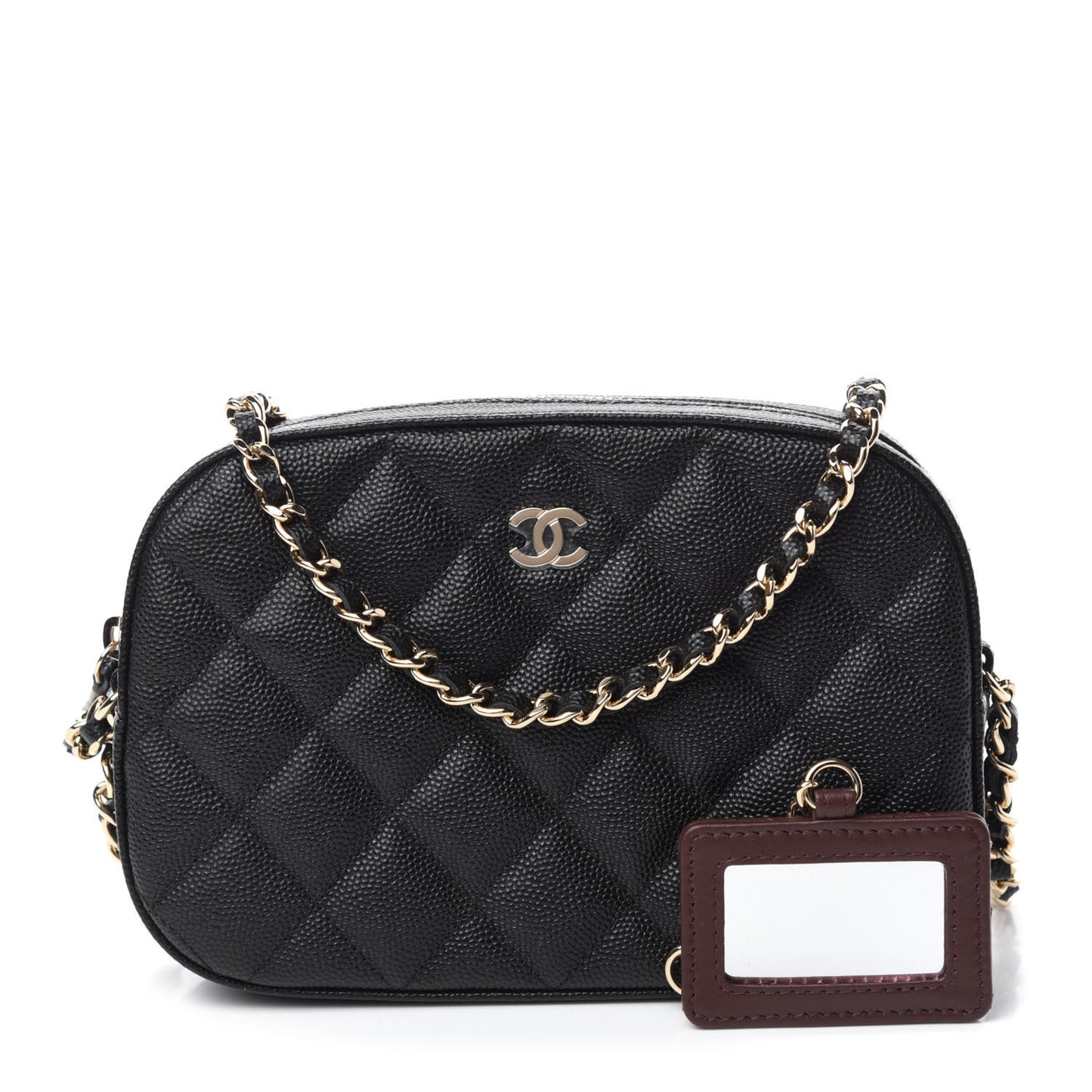 Caviar Quilted Vanity With Chain Black