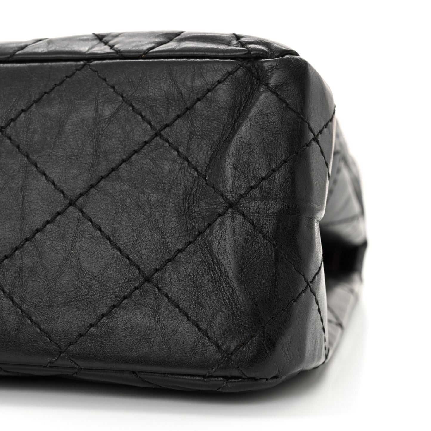 Aged Calfskin Quilted 2.55 Reissue 227 Flap Black