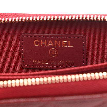 Chanel Caviar Quilted Zip Around Coin Purse Burgundy 6 of 8