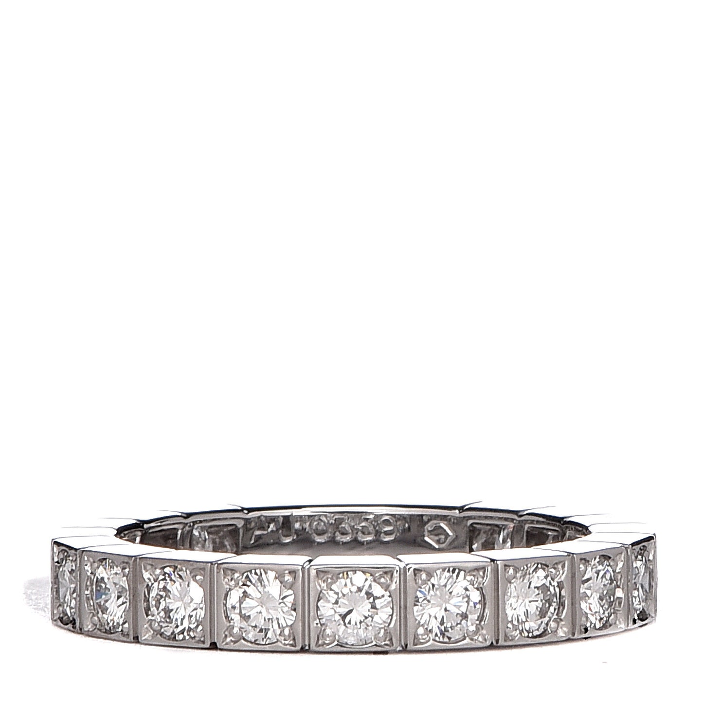 18K White Gold Diamond 3mm Lanieres Ring 49 4.75