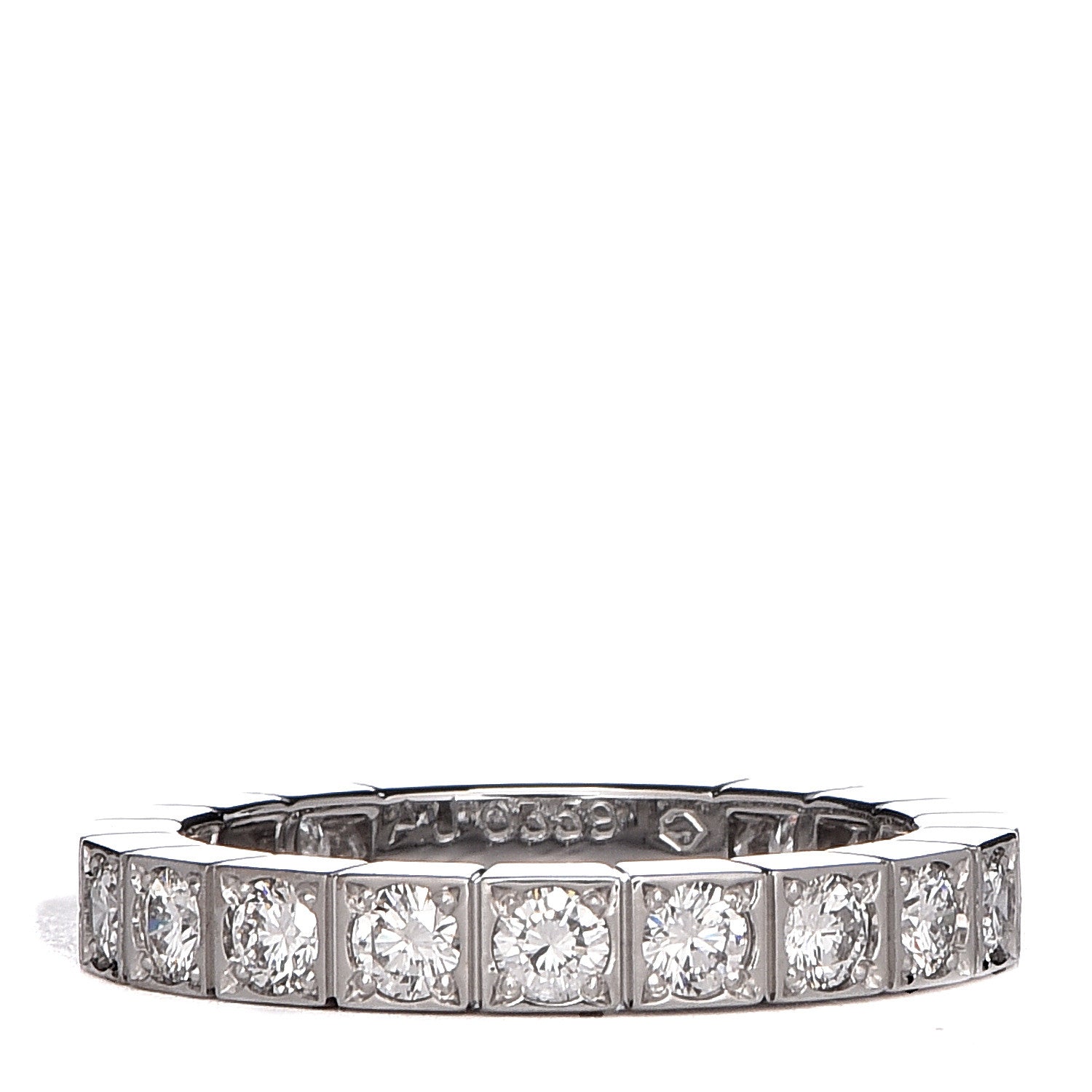 Cartier 18K White Gold Diamond 3mm Lanieres Ring 49 4.75 1 of 6
