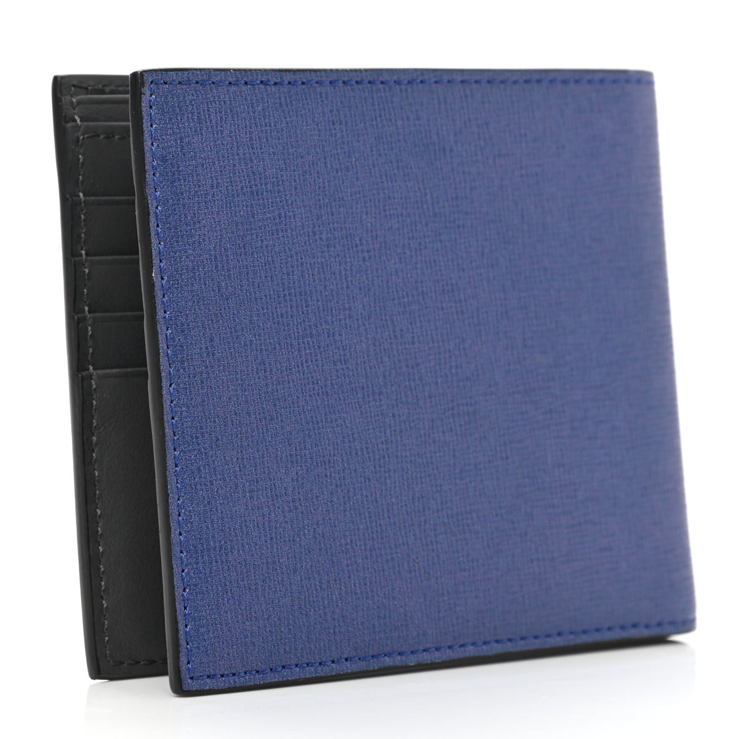 Vitello Elite Century Shadow Logo Bi-Fold Wallet Blue Neon Asfalto