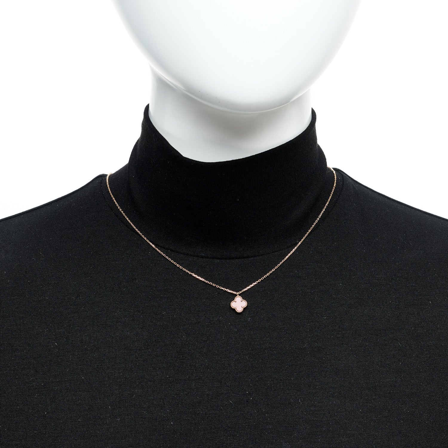 Van Cleef & Arpels 18K Rose Gold Carnelian Sweet Alhambra Pendant Necklace 2 of 6