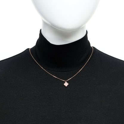 Van Cleef & Arpels 18K Rose Gold Carnelian Sweet Alhambra Pendant Necklace 2 of 6