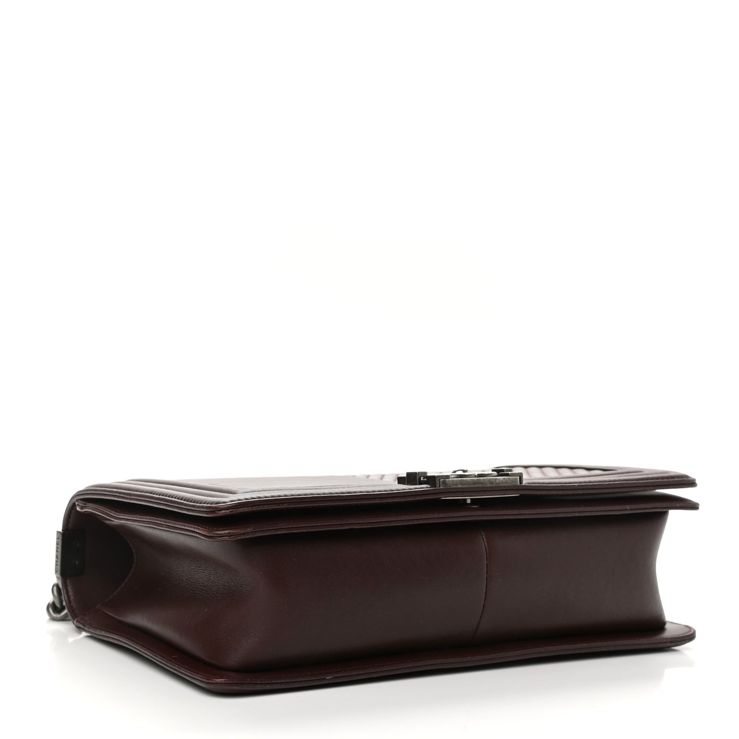 Calfskin Chevron Quilted New Medium Boy Flap Burgundy