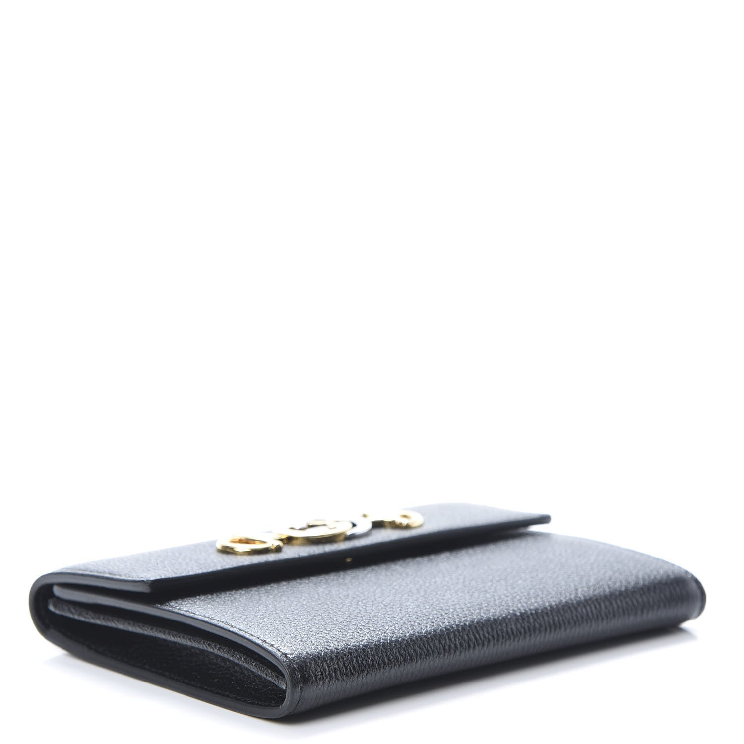 Gucci Grainy Calfskin Zumi Flap Card Case Black 4 of 7