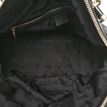 Gucci Calfskin Pop Bamboo Top Handle Tote Black 5 of 10