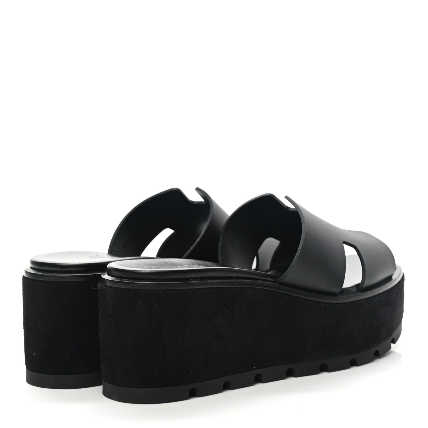 Calfskin Suede Eze 30 Sandals 36 Black