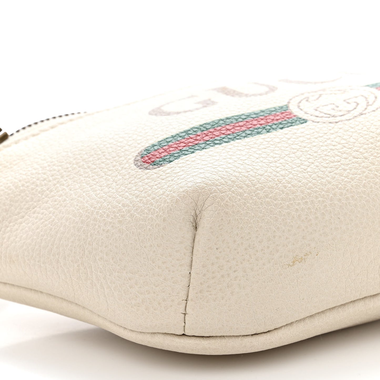 Grained Calfskin Small Logo Belt Bag White
