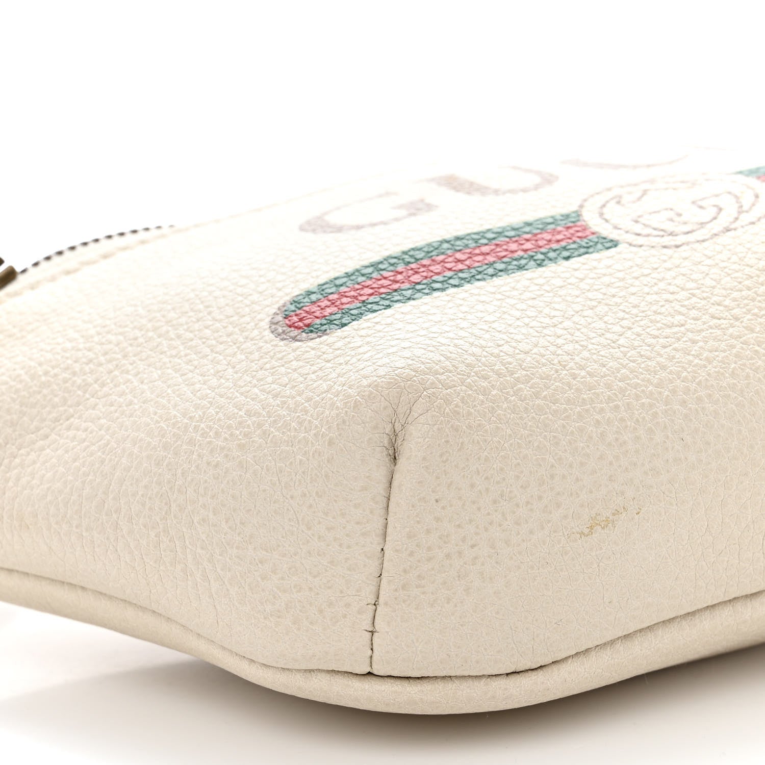 Gucci Grained Calfskin Small Logo Belt Bag White 9 of 13