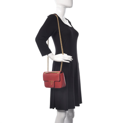 Prada Saffiano Flap Shoulder Bag Fuoco 2 of 10