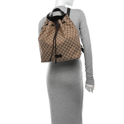 Gucci Monogram Dollar Calfskin O Drawstring Backpack Beige Ebony Testa di Moro Dark Chocolate 2 of 10