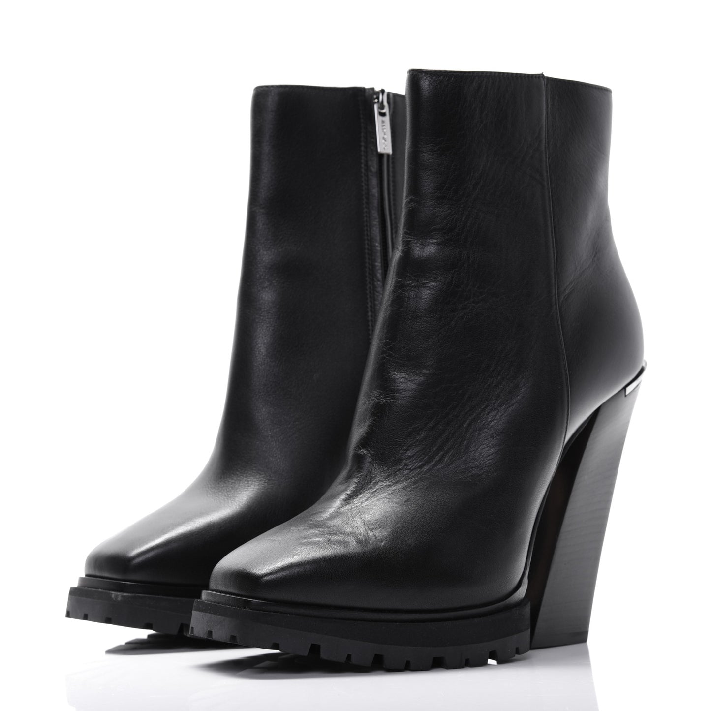 Calfskin Madra 130 Ankle Booties 37.5 Black