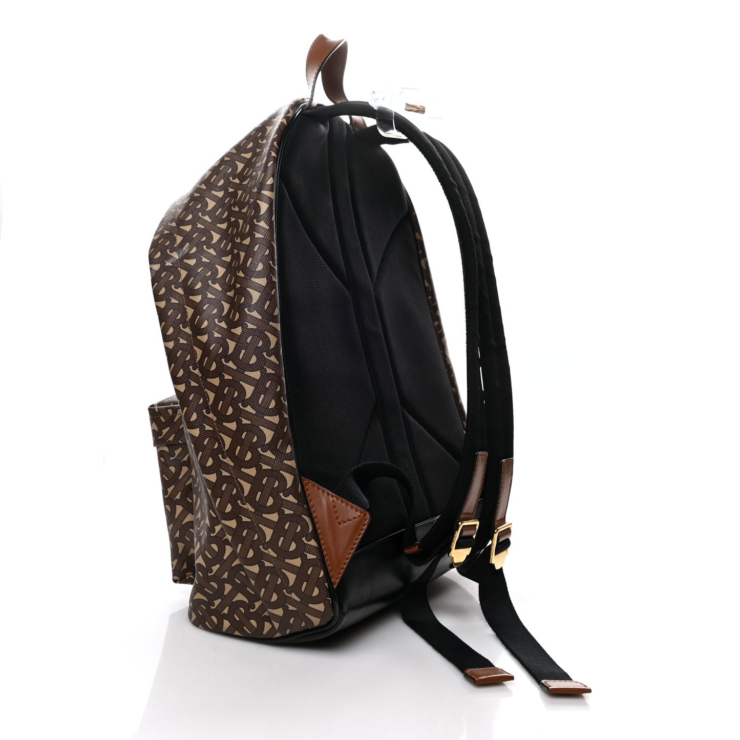 E-Canvas Monogram Stripe Backpack Bridle Brown
