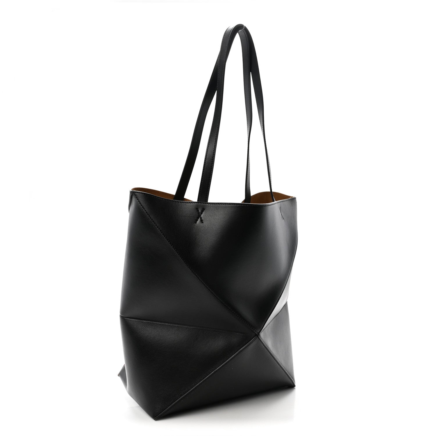 Loewe Shiny Calfskin Medium Puzzle Fold Tote Black 3 of 10