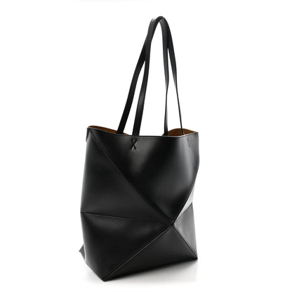 Loewe Shiny Calfskin Medium Puzzle Fold Tote Black 3 of 10