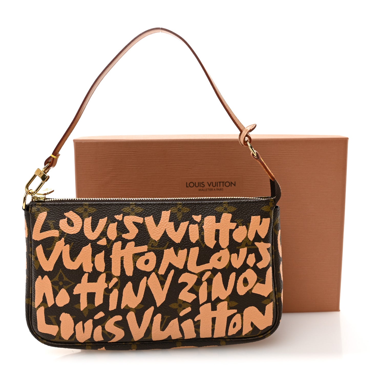 Monogram Graffiti Pochette Accessories Peach