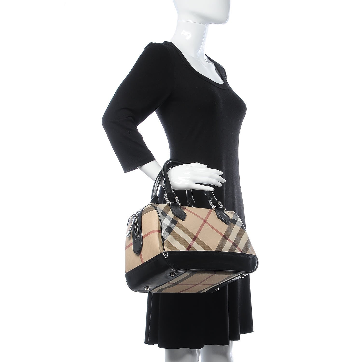Burberry Nova Check Bowling Bag Black 2 of 13