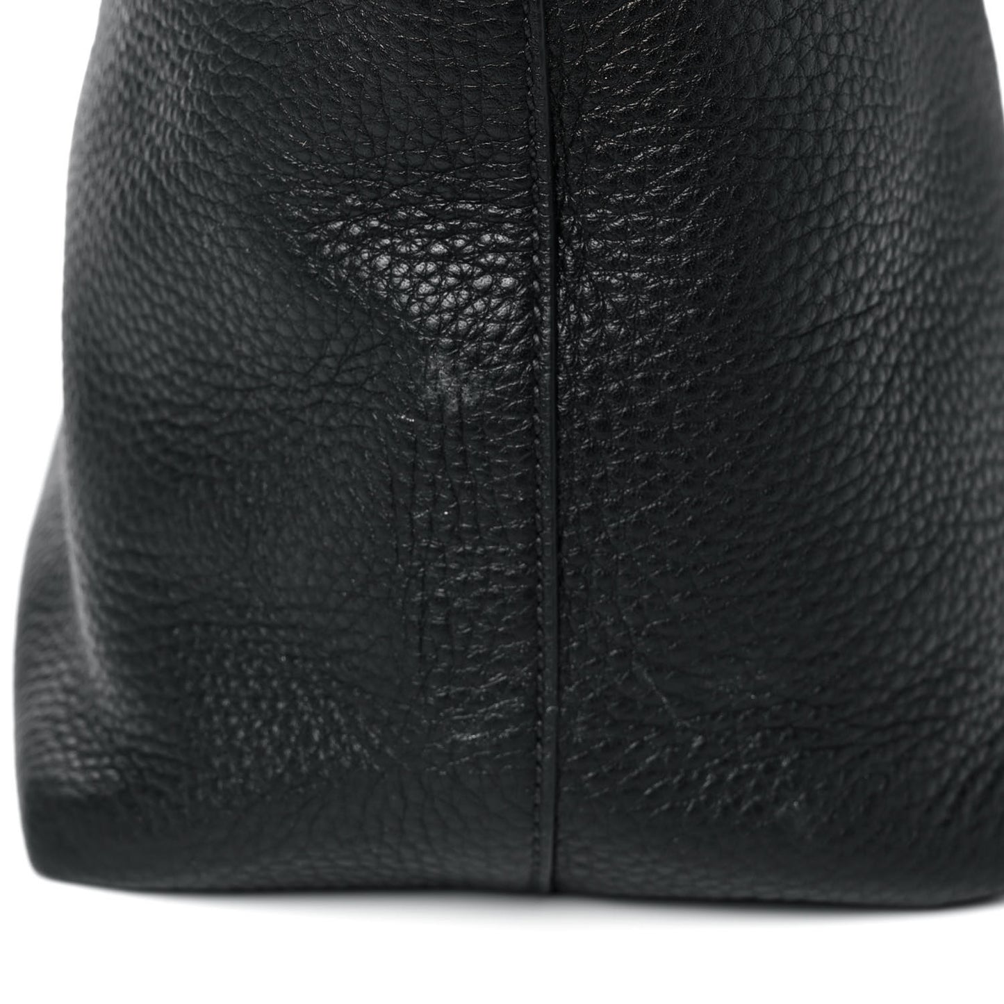 Vitello Daino Embossed Logo Tote Black