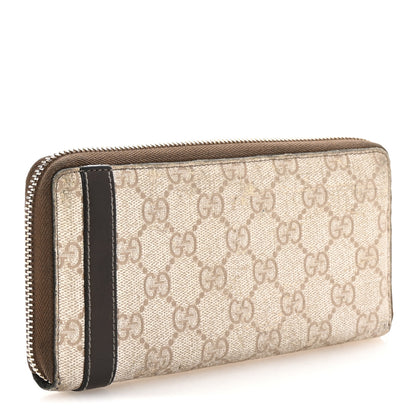 Gucci GG Supreme Monogram Calfskin Nice Zip Around Wallet New Mystic White Beige Brown 3 of 7