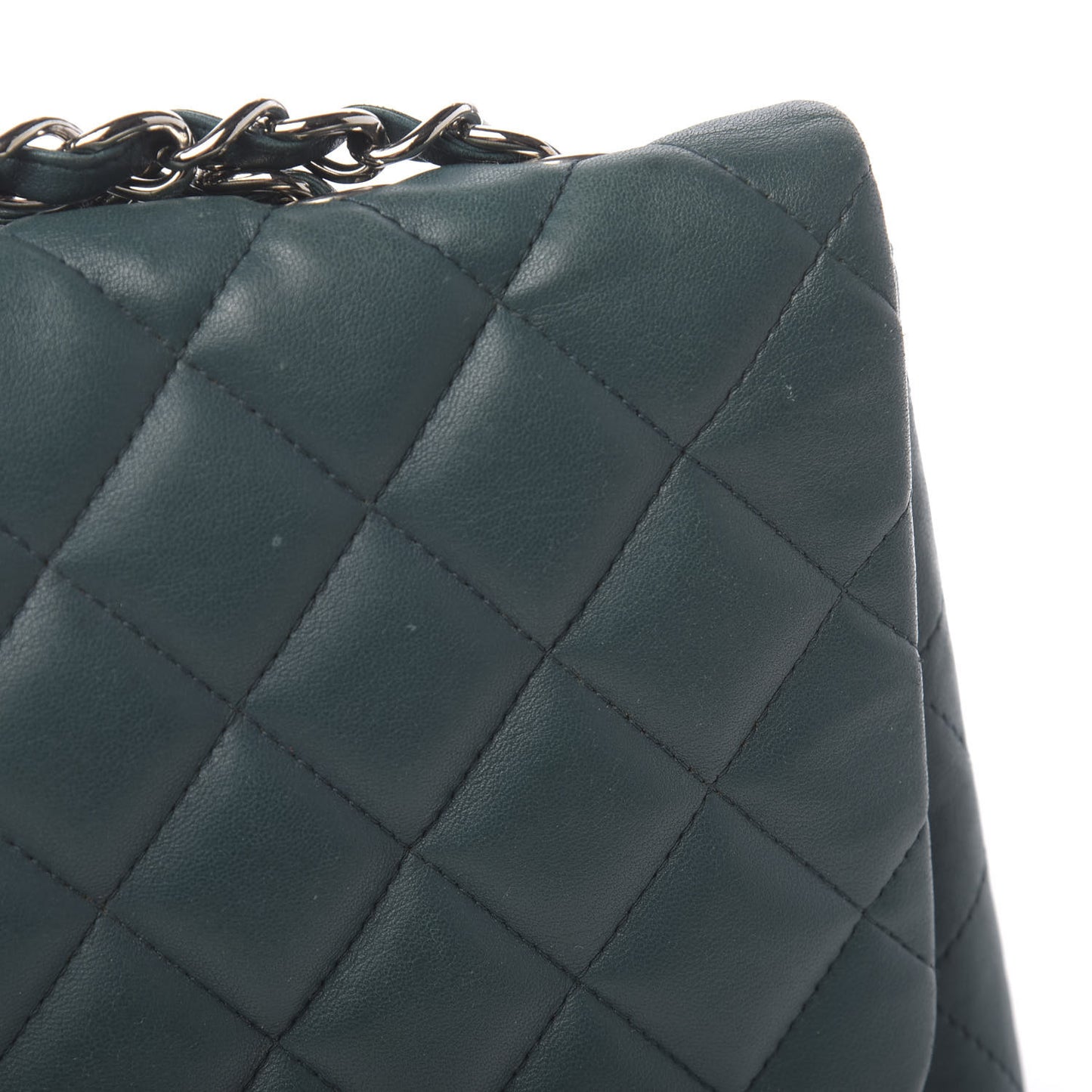Lambskin Quilted Jumbo Single Flap Turquoise
