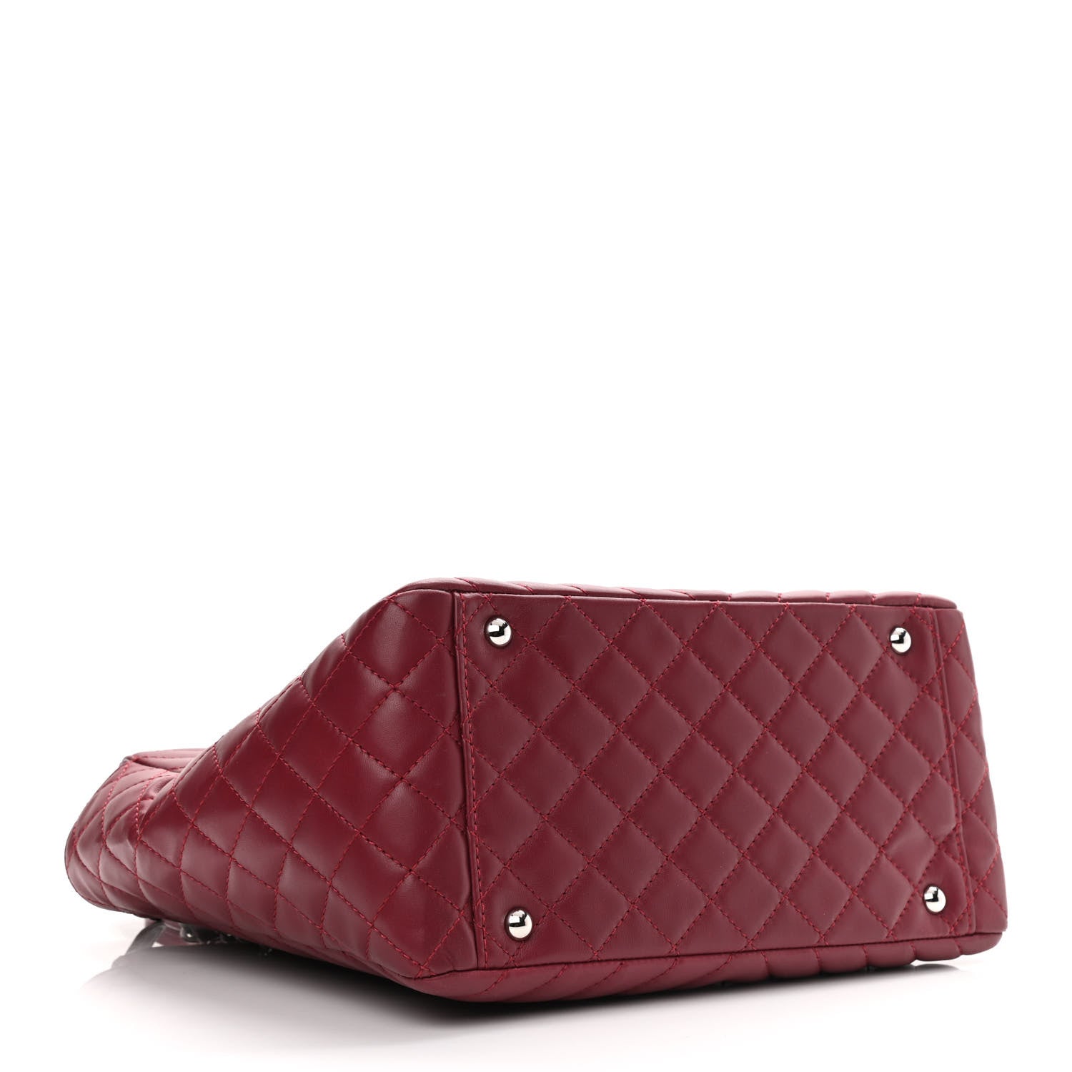 Chanel Lambskin Chevron Quilted Shoulder Bag Burgundy 4 of 10