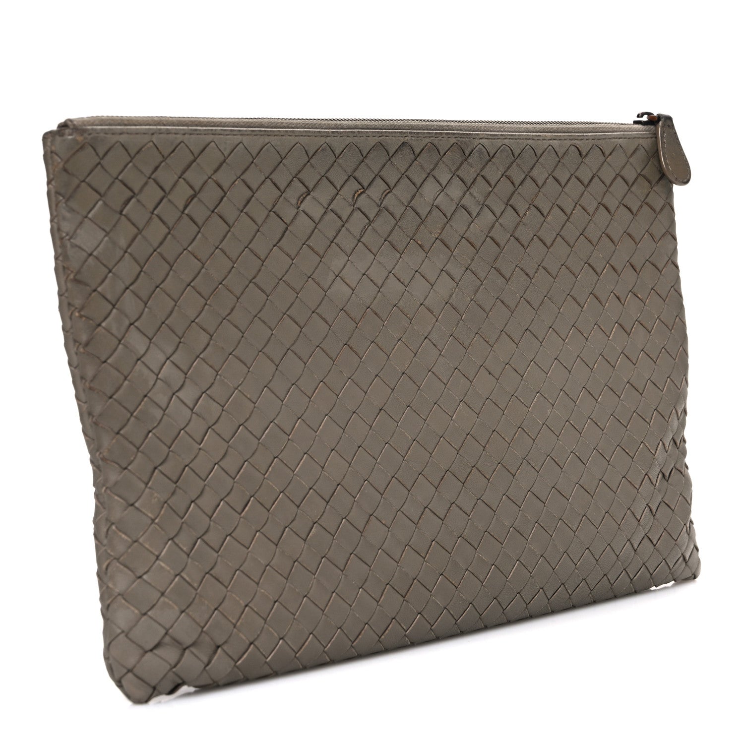 Bottega Veneta Nappa Intrecciato Large Flat Zip Billetto Pouch Mink 3 of 8