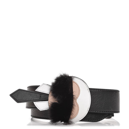 Fendi Vitello Dolce Mink Fur Karlito Inlay Strap You Black Multicolor 1 of 5