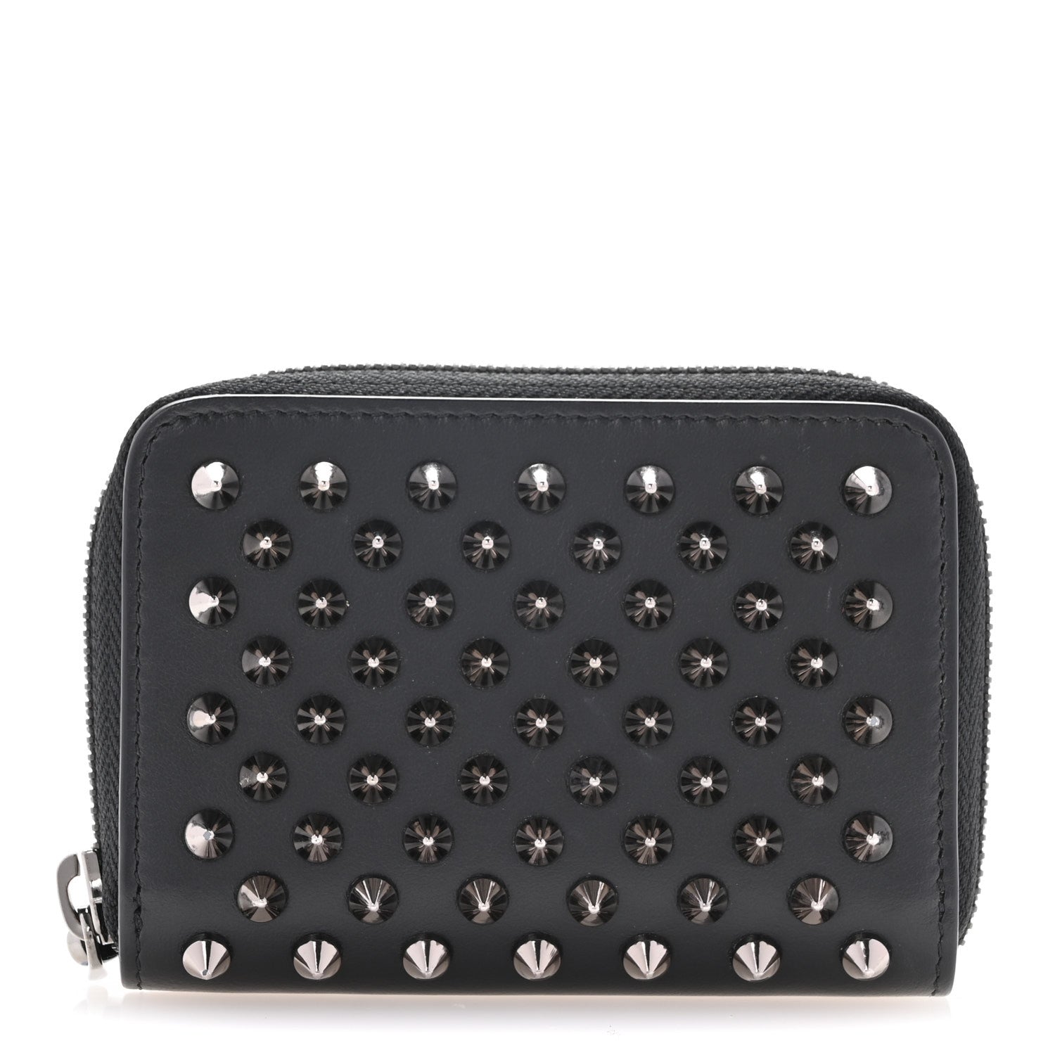 Christian Louboutin Calfskin Spiked Panettone Coin Purse Black 1 of 11