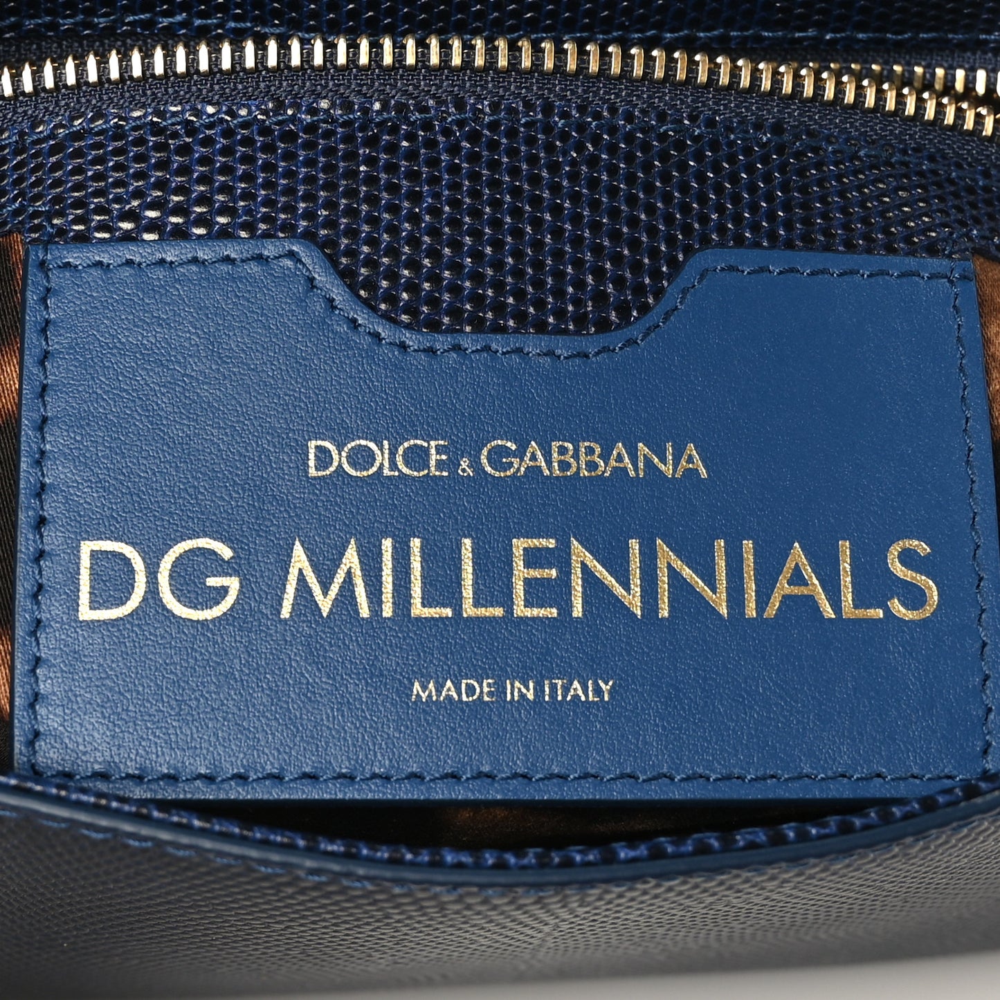 Stampa Iguana Calfskin Crystal Millennials Chain Shoulder Bag Blue