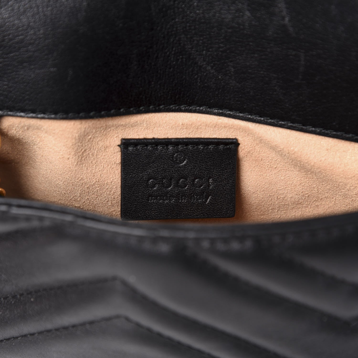 Gucci Calfskin Matelasse Super Mini GG Marmont Shoulder Bag Black 6 of 9
