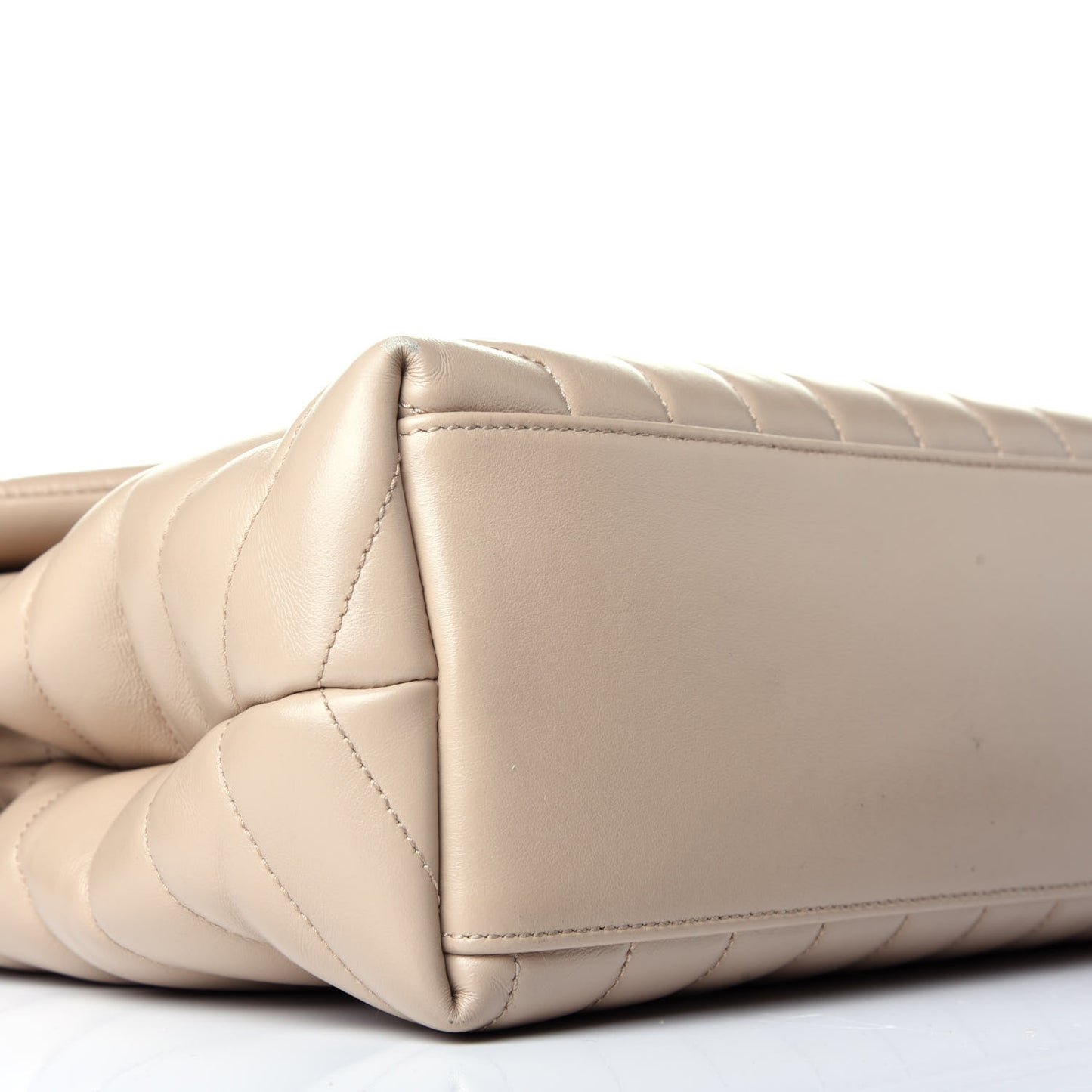 Calfskin Y Quilted Monogram Medium Loulou Chain Satchel Nude Powder