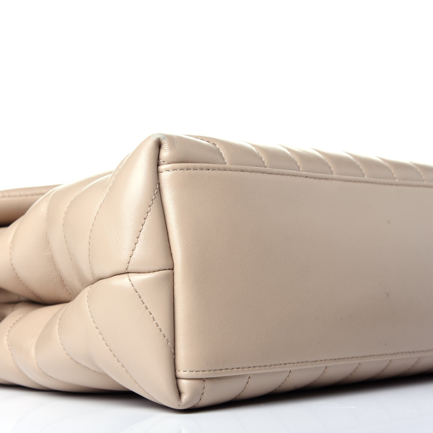 Saint Laurent Calfskin Y Quilted Monogram Medium Loulou Chain Satchel Nude Powder 8 of 9