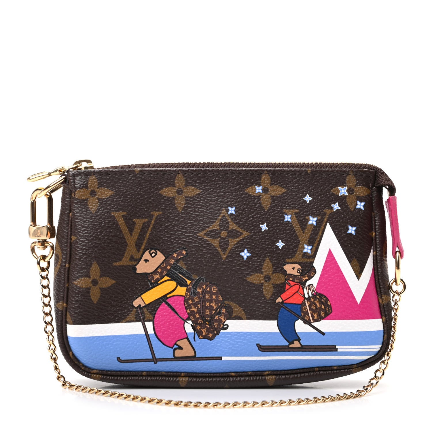 Louis Vuitton Monogram 2018 Christmas Animation Mini Bears Pochette Accessories 1 of 8