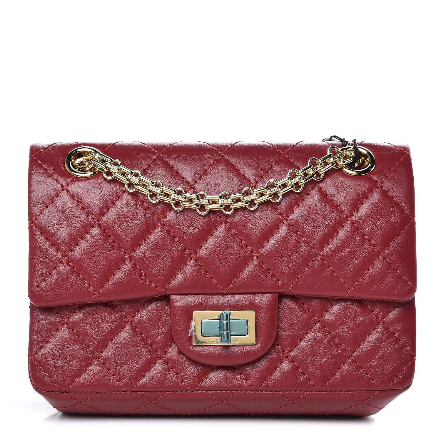 Chanel Aged Calfskin Quilted 2.55 Reissue Mini Flap Red 1 of 12
