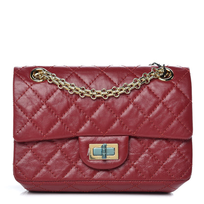 Chanel Aged Calfskin Quilted 2.55 Reissue Mini Flap Red 1 of 12