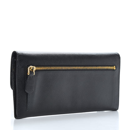 Prada Saffiano Stones Continental Wallet Black 3 of 8