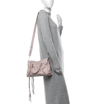 Balenciaga Agneau Classic Silver Hardware S City Logo Strap Light Rose White 3 of 20