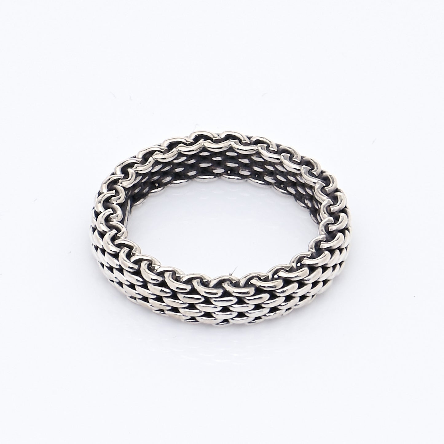 Sterling Silver Narrow Mesh Somerset Ring 46 3.75